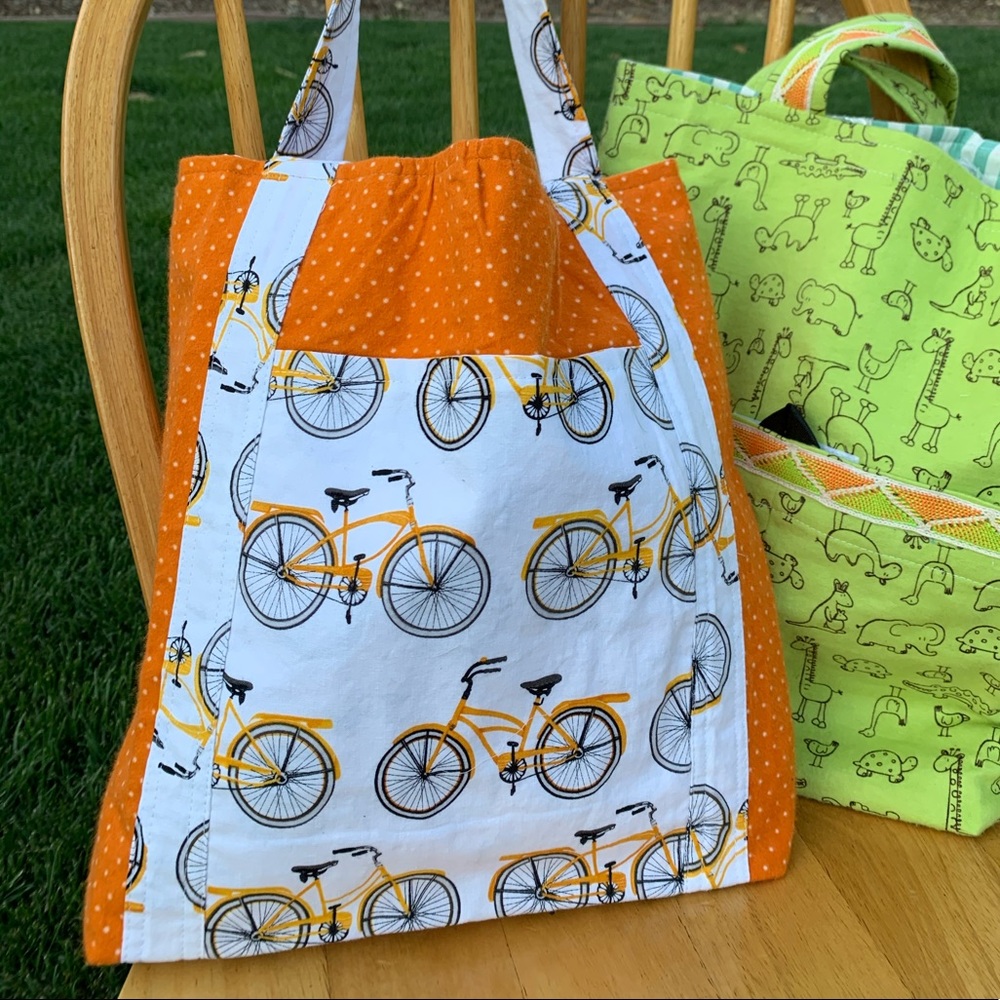 🚲 Handmade orange bicycle tote bag 🧡
